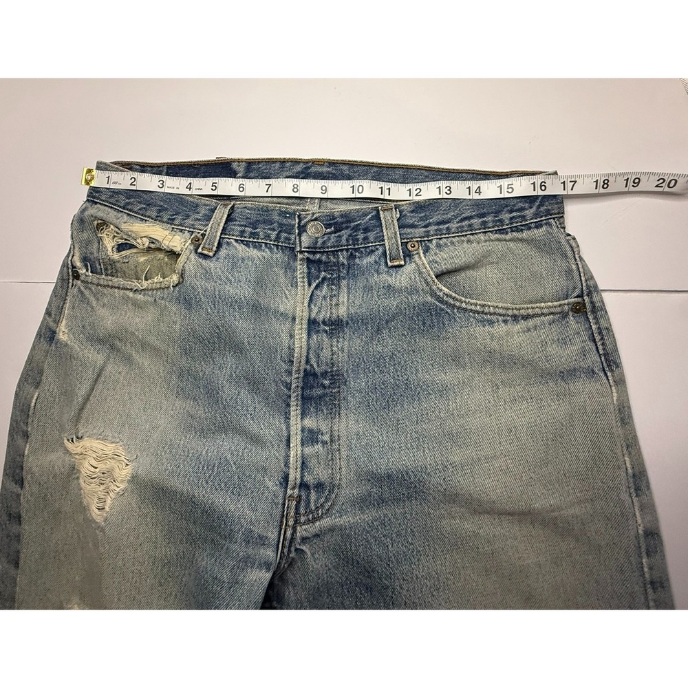 Vintage Levi's 501 Jeans USA W36 L30 Distressed Button Fly Straight Leg Grunge - Picture 9 of 16